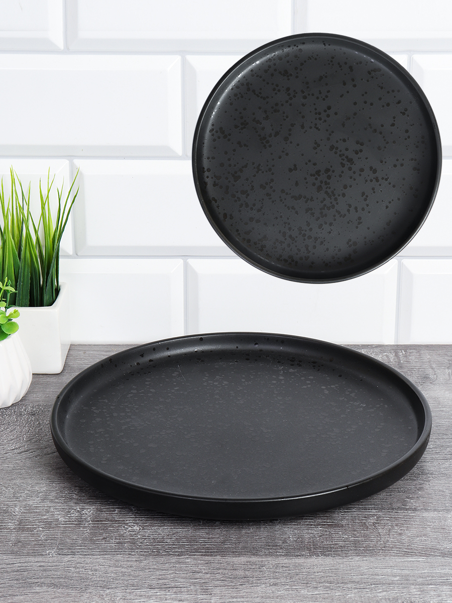 Тарелка 270 мм Капелька росы черная / WS24-0015В  ШТУЧНО