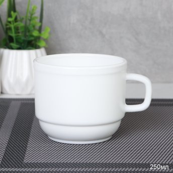 Кружка 6 штук 250 мл форма Офис штабелируемая / FB250 (white) /уп 12/