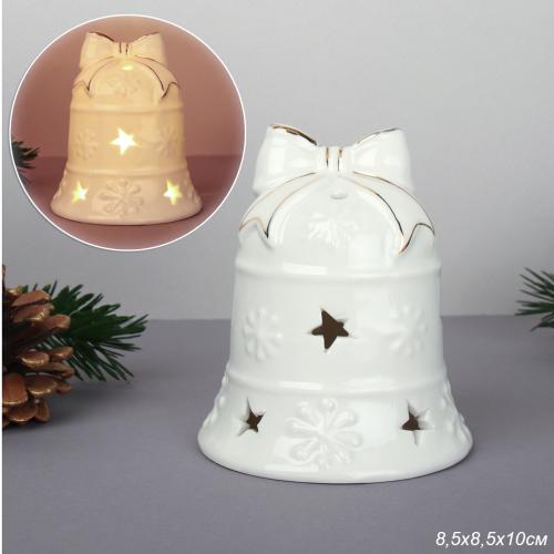 Фигурка Колокольчик с подсветкой 10 см / YZ23775 /уп 48/Новый год