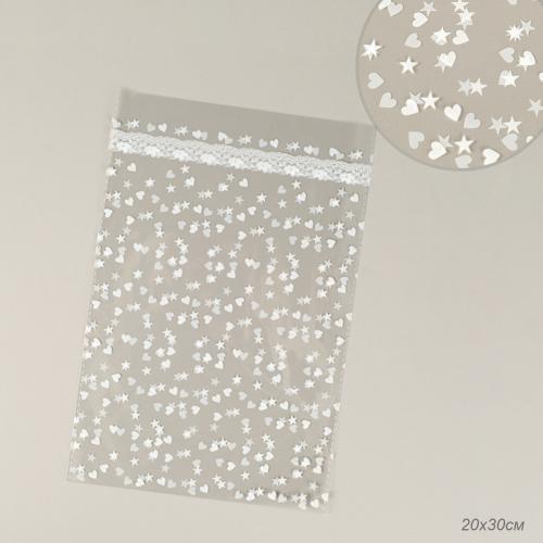 Пакет прозрачный для упаковки 2,5 микр 20х30 / T-1233 /уп 100/10000/рисунок