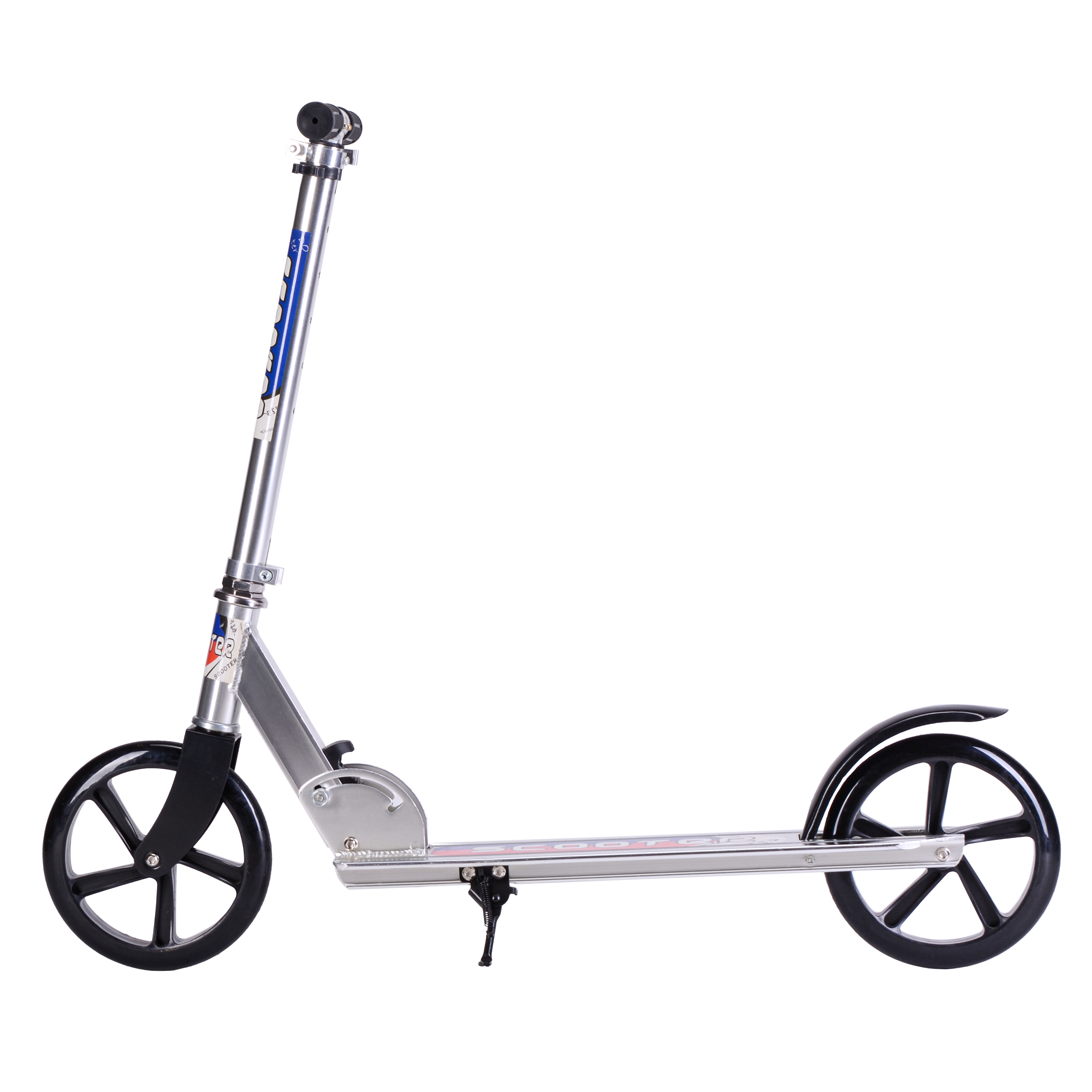 Самокат 2-х колесный SCOOTER с алюминиевой декой, цвет: серебро / GT3623AS /уп 8/ WB