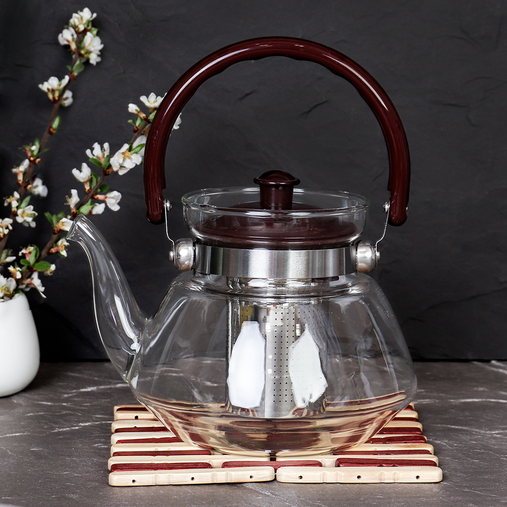 Чайник 1200 мл жаропрочное стекло / YG-0332 /уп 24/