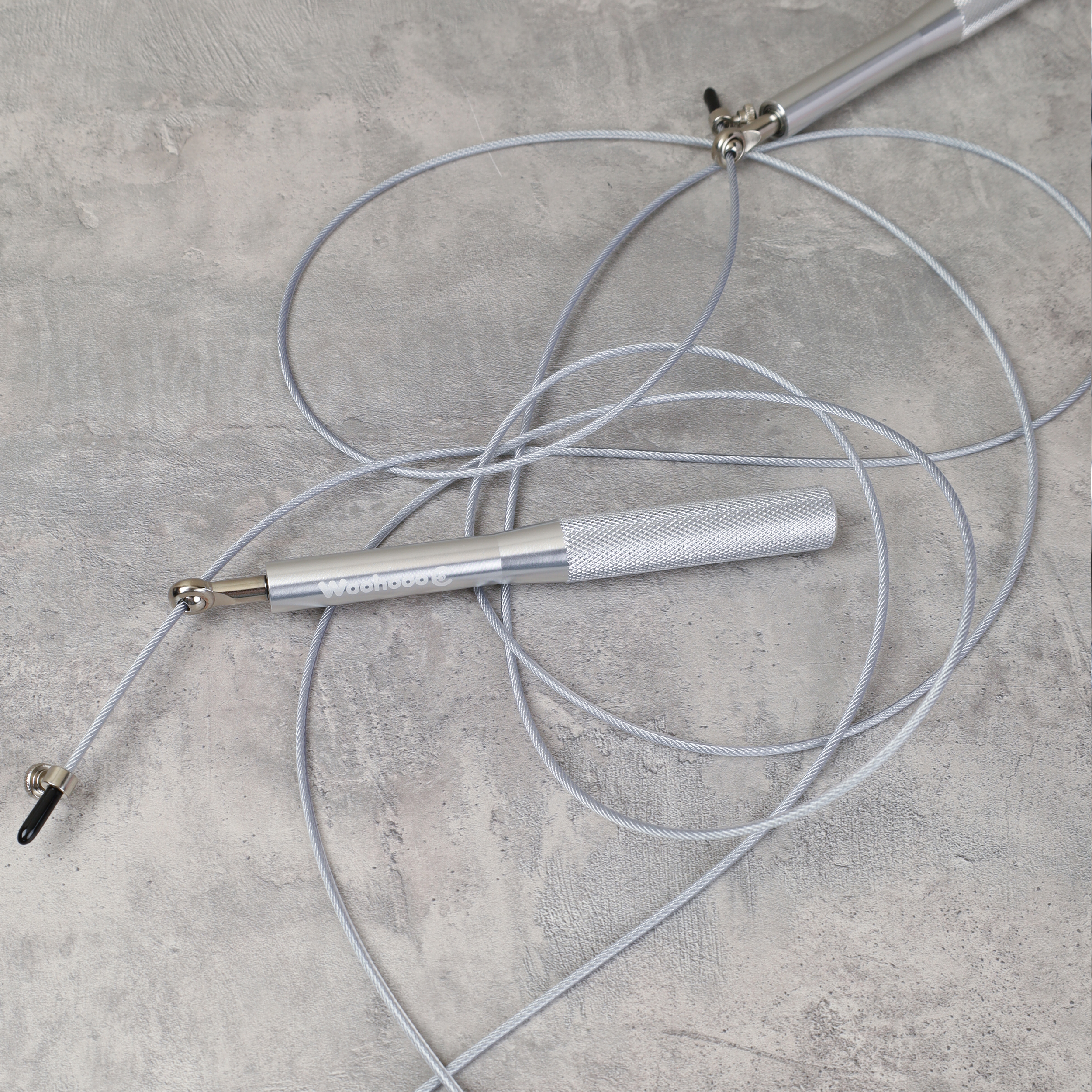 Скакалка скоростная Woohooo Uragano Pro / длина 2.5mm/3m, ручки 1.7х17.5 см  / Вес 168g / Silver / уп48 