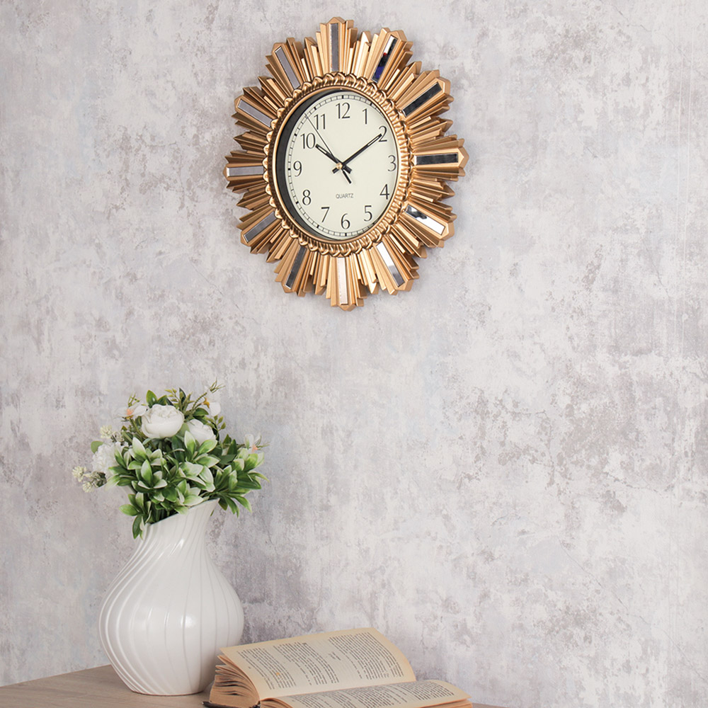 Часы настенные 35 см золото солнце / 112-2 /уп 20/