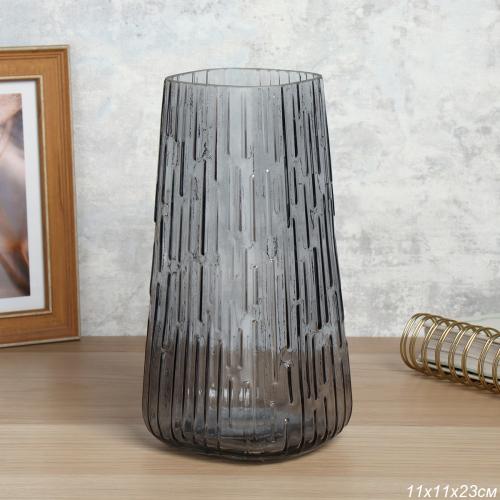 Ваза для цветов 23 см серая / WRD-111 /уп 20/ без и/уп