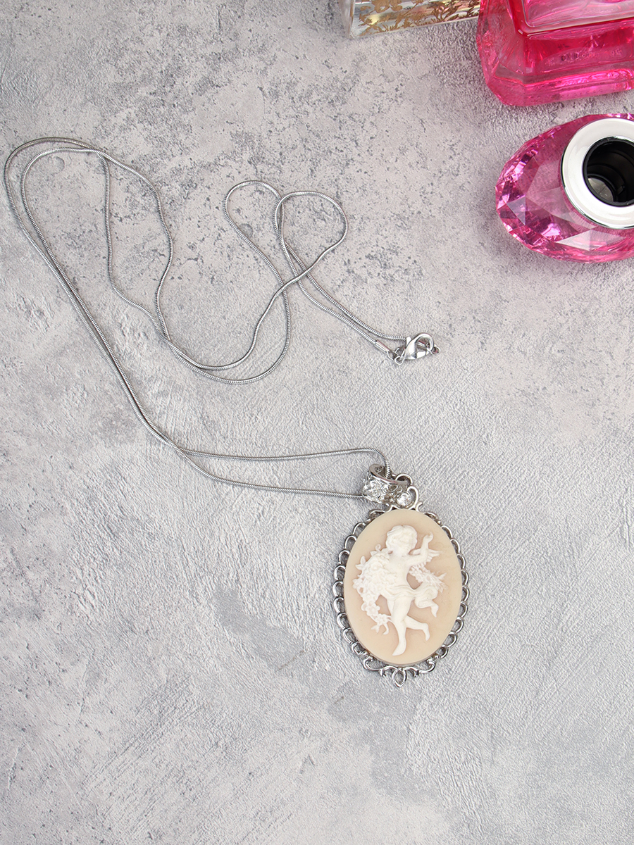 Подвеска-кулон на цепочке 80 см Ангел / 51/16/85 /уп 12/серебро