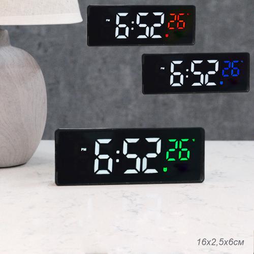 Часы настольные электронные 16x2.5x6 / 715 /уп 100/
