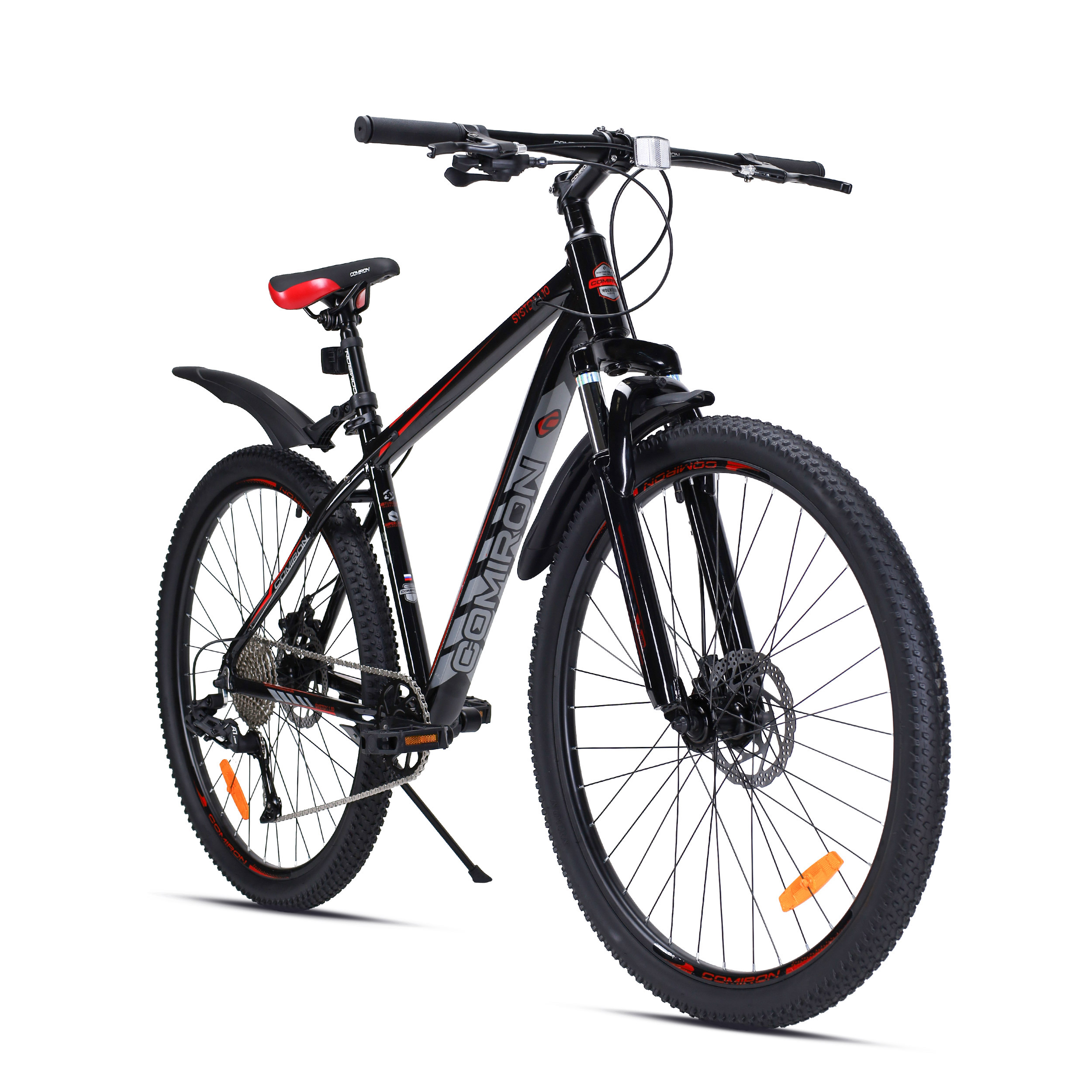 Велосипед 27,5" рама 19" 1x10sp COMIRON SYSTEM чёрный красный