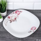 Тарелка квадратная 240 мм /Sq19/9586595 (6916) /уп 6/48/ серия Чайная роза