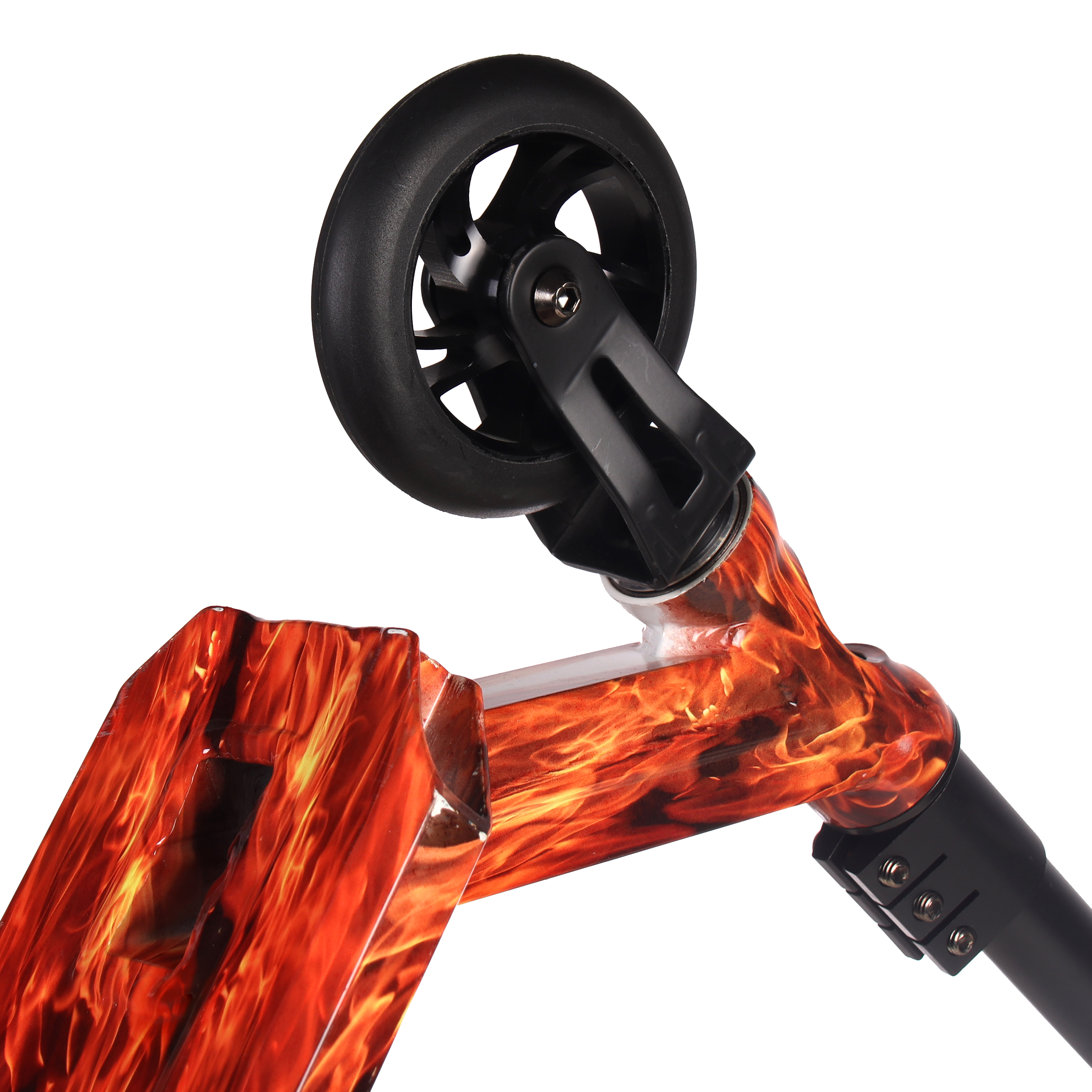 Самокат трюковый COMIRON Kick’N’Roll 325, компрессия HIC, дека 52х12см, колеса 110мм PU, обода Alloy 6061, ABEC 9, T - руль Cr-Mo4130/уп 4/ ОГНЕННЫЙ