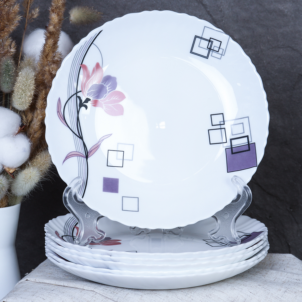 Набор тарелок 6 штук 190 мм / LHP-75XN (6834) Абстракция геометрическая