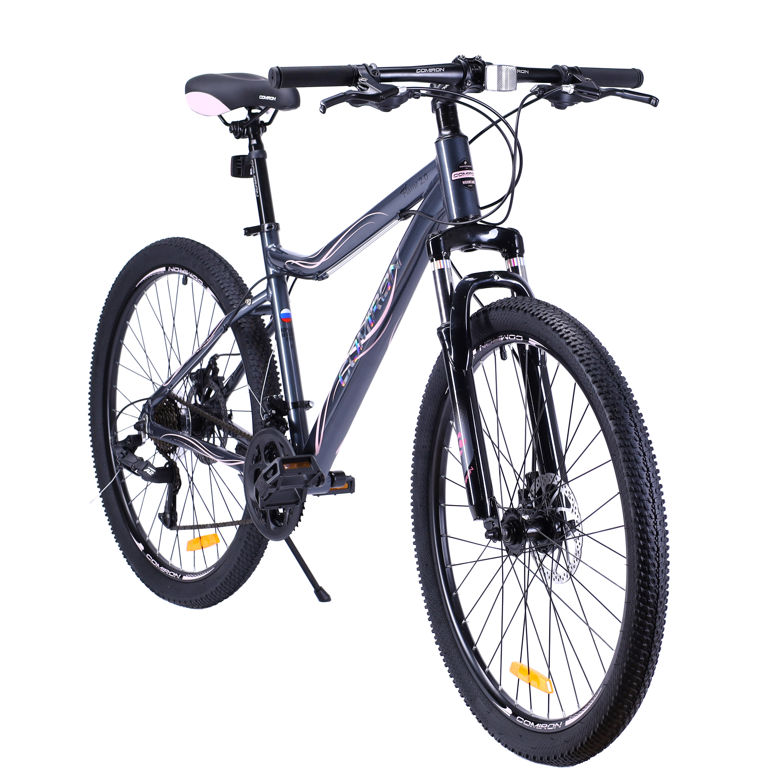 Велосипед 26" рама 17" 21sp COMIRON FLAME розовый дымный