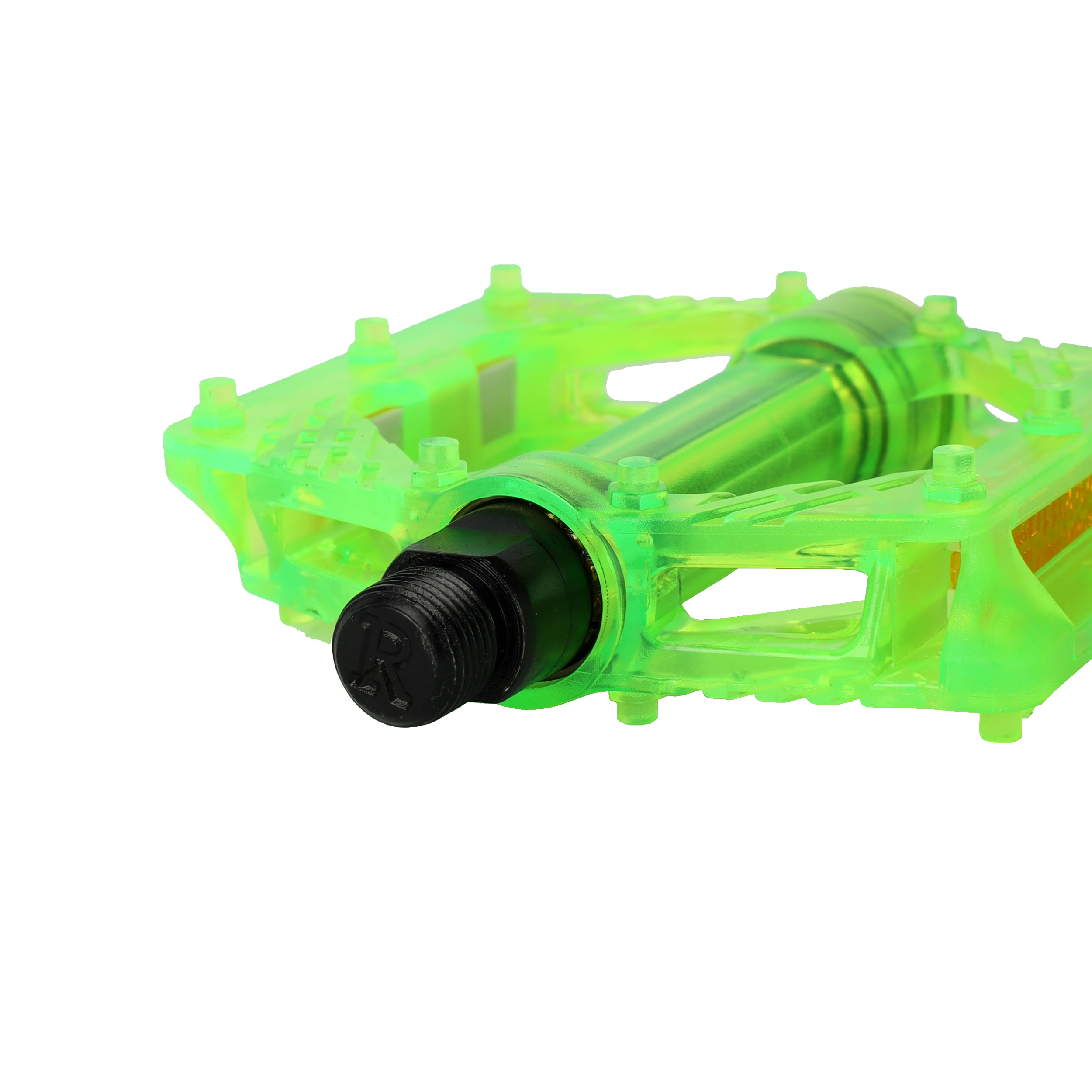 Педаль MTB HONGDING HD-855, 9/16 резьба, PC корпус, 2DU подшипника, 113х97мм, с рефлектором, 2S ось, 1 пара /HD-855/ зеленый /736976     