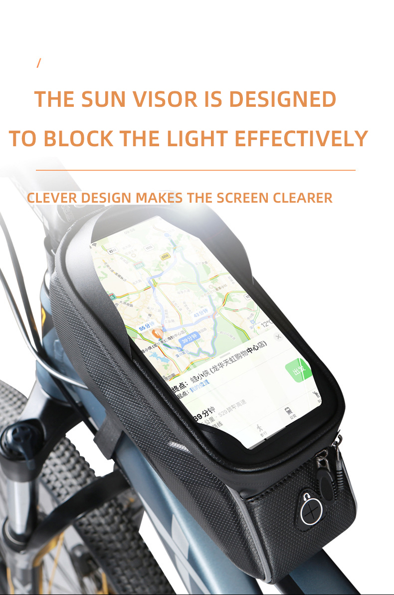 Сумка велосипедная на раму COMIRON "NARAMU" жёсткий EVA Hard Shell корпус водонепроницаемая отдел для смартфон с защитной блендой 23х14.5х8см  /уп 50/