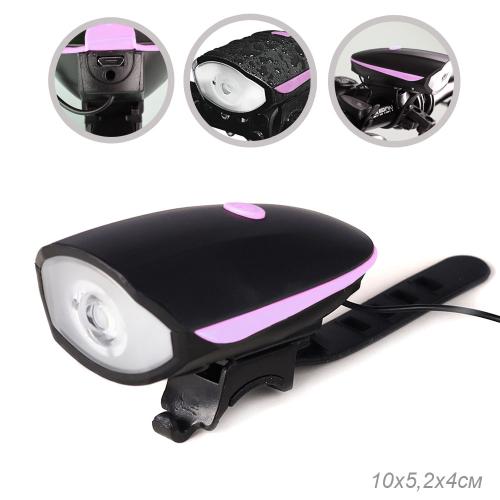 Фонарь передний COMIRON "EASY" корпус: ABS, свет: CREE XPG, 250lm, 1200mAh, Type-C, пульт ДУ, сигнал 140Дб, влагозащищённый, розовый /уп 120/