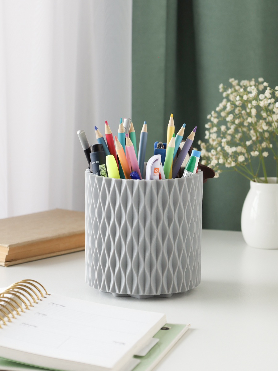 Органайзер подставка 12 см серый / K-012 /уп 96/вращающийся