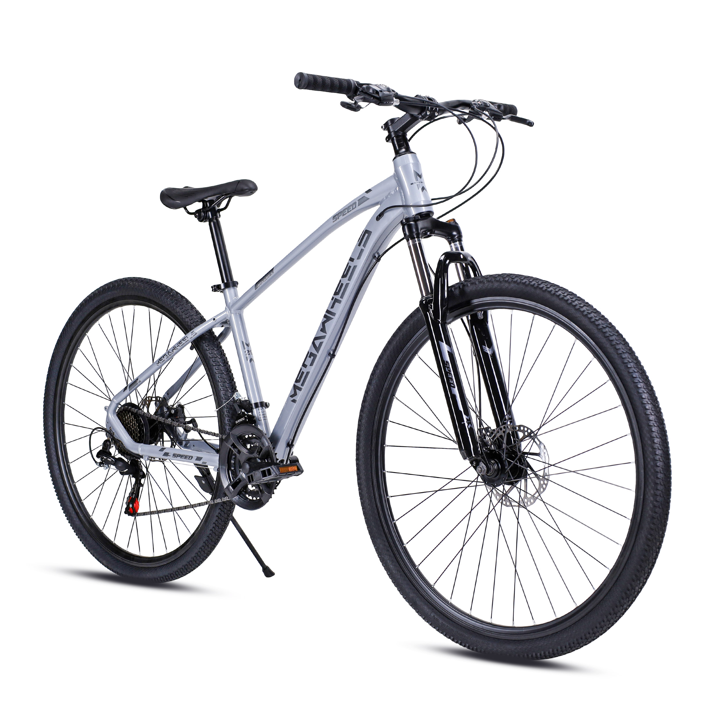 Велосипед горный 29" 21sp MEGAWHEELS SPEED алюминиевый серый