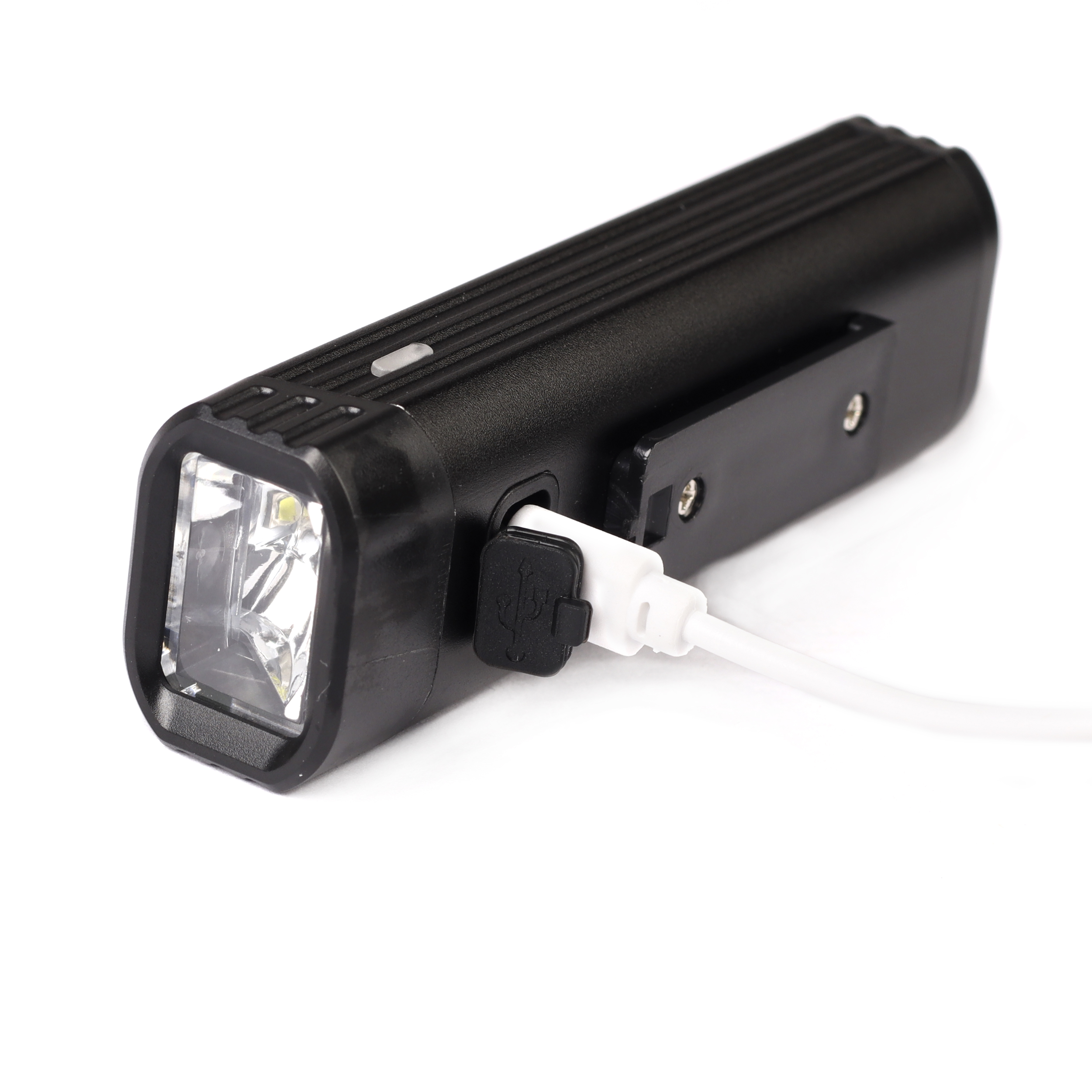 Фонарь передний COMIRON "ORB" корпус: авиационный алюминий 6063, IP67; свет: 1*XPG + 2 RED LEDS, 400lm; аккум: 3.7V 2000 mAh, USB. /уп 100/
