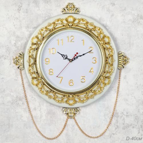 Часы настенные 40 см / 3033W /уп 12/с цепочкой