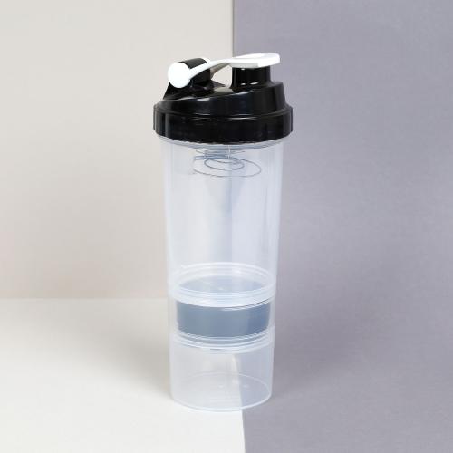 Бутылка/Шейкер СПАЙДЕР SHS-500 бело-чёрная, для спортивного питания 500ML