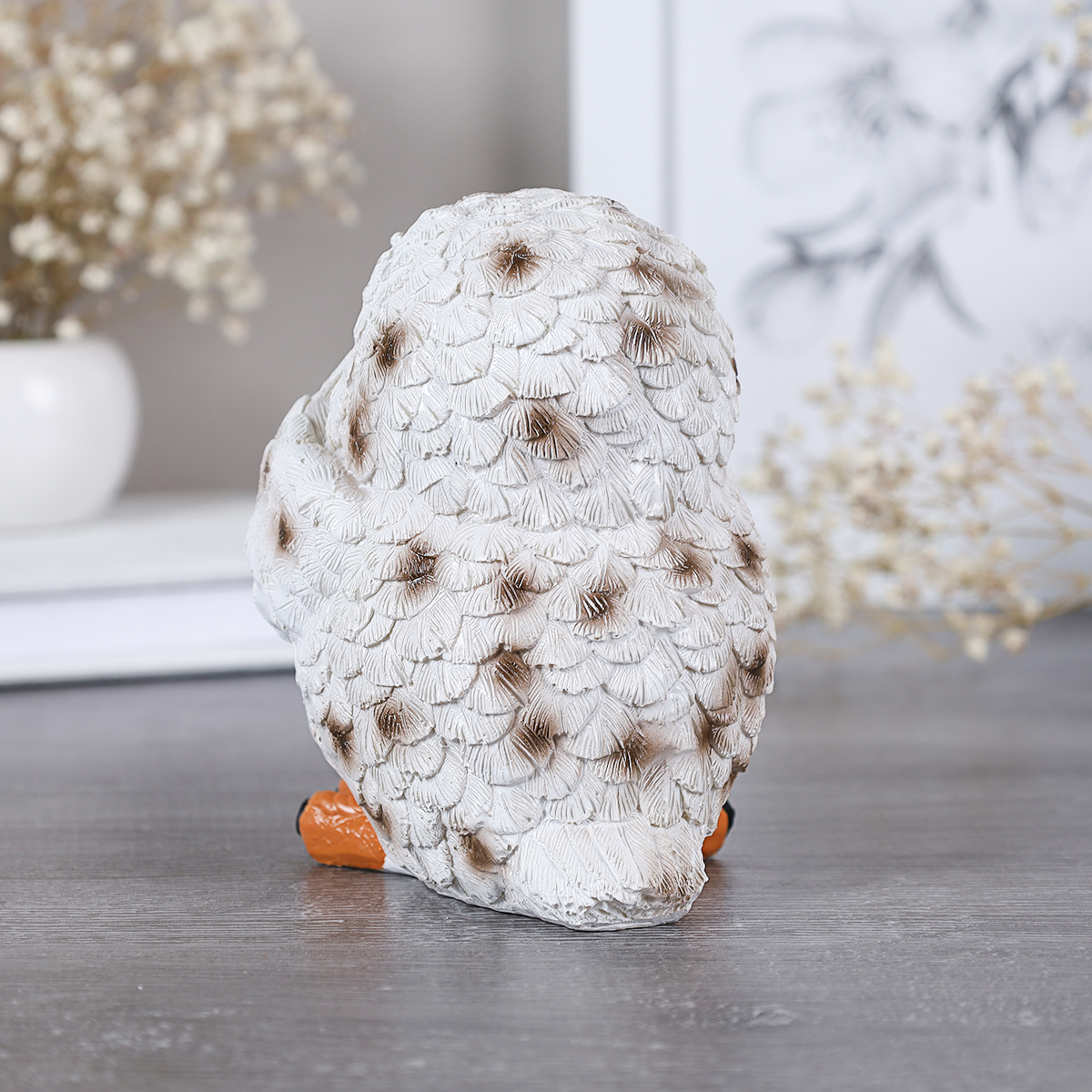 Фигурка Сова не вижу не слышу не говорю 14 см / KY-11-2 /уп 60/белая