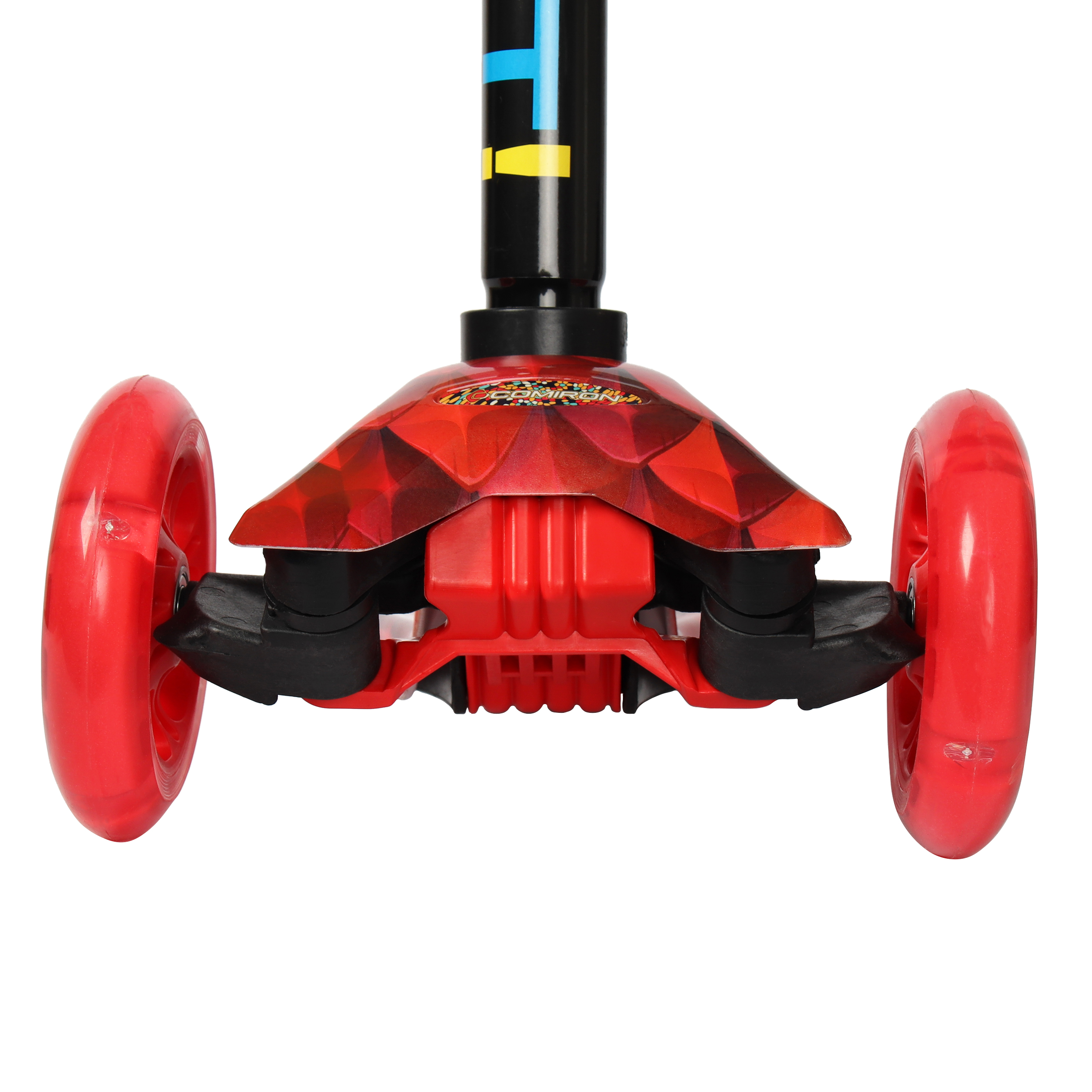 Самокат трехколесный для детей от 3-х лет Yeenot GT4108P54, нагрузка до 50кг, вес 2.3кг, светящиеся колёса PU116мм, цвет красный Дракон БК/уп10