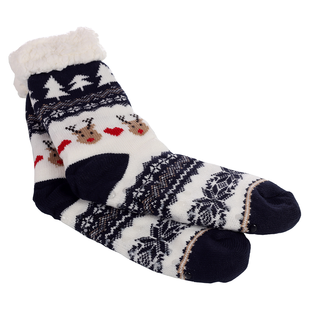 Носки женские р.35-39 Новый год / YMW-9 /уп 1/носки с мехом не скользят