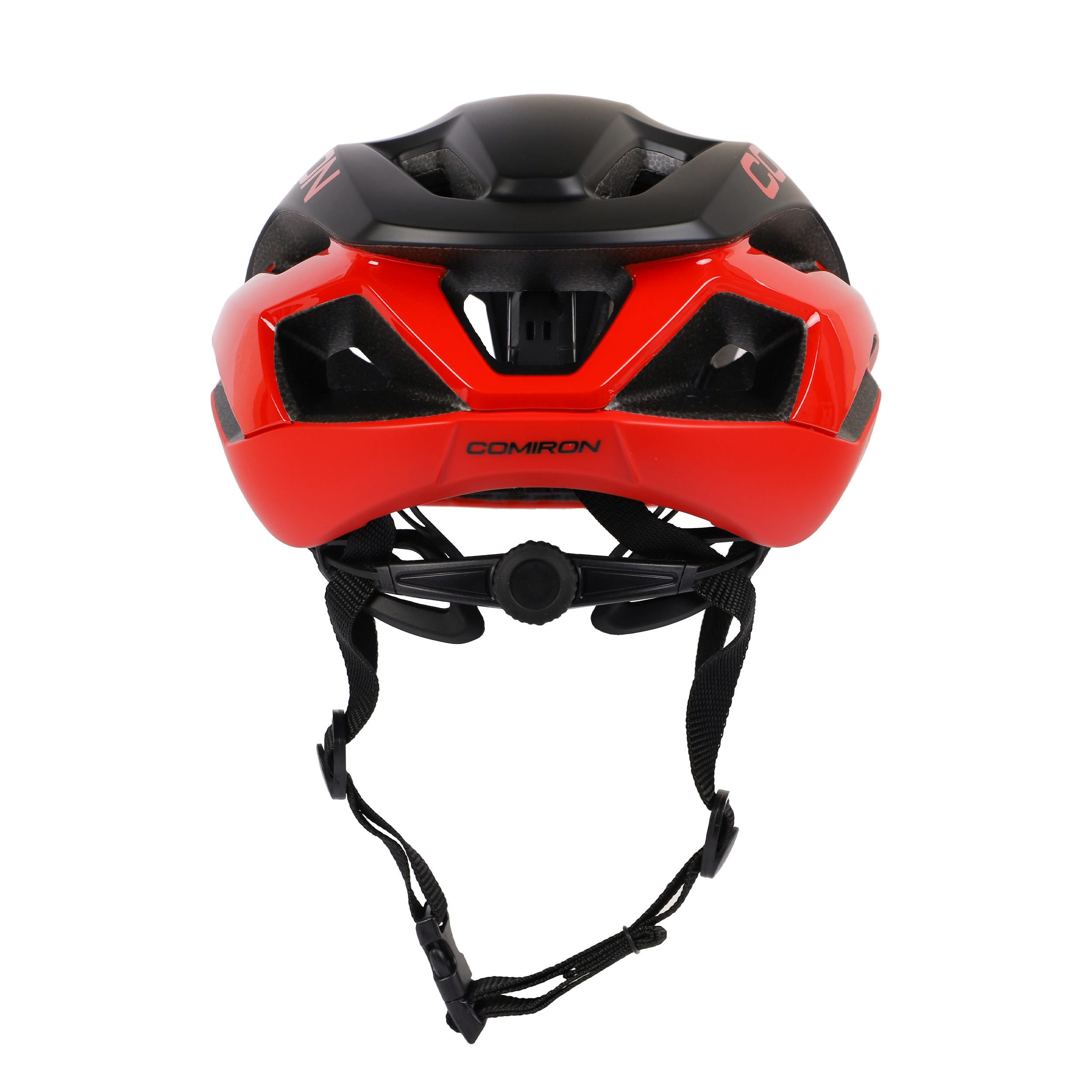 Шлем велосипедный COMIRON Wind. Цвет: Black-Red. Размер: M (58-61см)  / MX-69T / уп 12