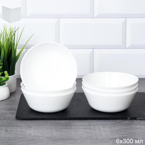 Набор салатников 6 штук 300 мл 115 мм Евро белый / FLMLW45 (БЕЛЫЙ)  /уп 18