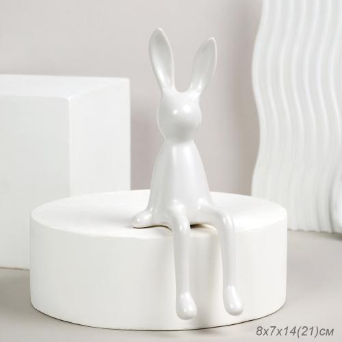 Статуэтка Кролик 21 см / HBC-101 /уп 30/белый