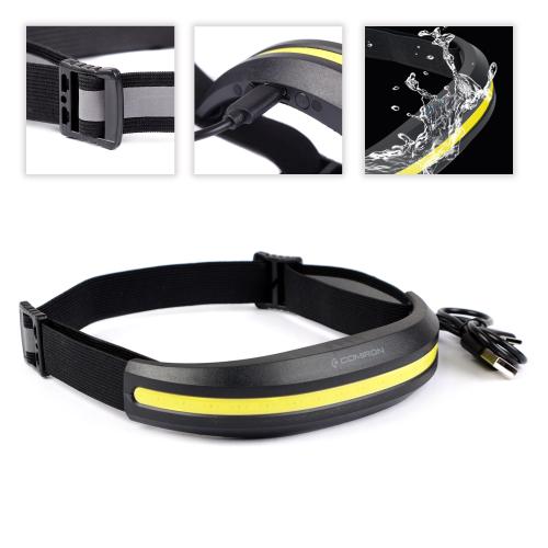 Фонарь налобный спортивный COMIRON O'HEAD ONE корпус: жёсткий ABS, IPX5; свет: COB, 400lm; аккум: 1200 mAh, USB Type-C; индикатор, КРАСНЫЙ  /уп 100/