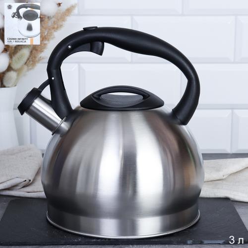 Чайник 3,0 л / JX-096 /уп 12/ цвет серебро /0,66/ индукция