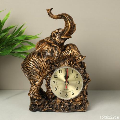 Часы статуэтка Слон 22 см / 2405 /уп 24/