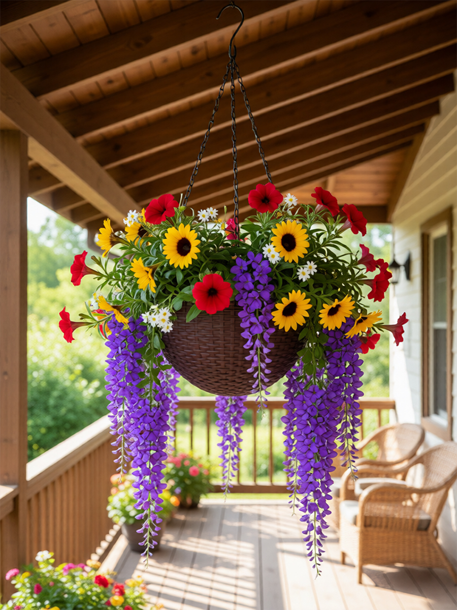 Кашпо подвесное пластик 16х11 см КОРИЧНЕВЫЙ 1,2 литра / P7207 /уп 160/753929     