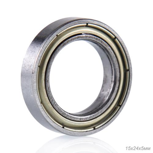 Подшипник 6802-ZZ, закрытый, углеродистая сталь, 15 х 24 х 5 мм / уп 10/2000/