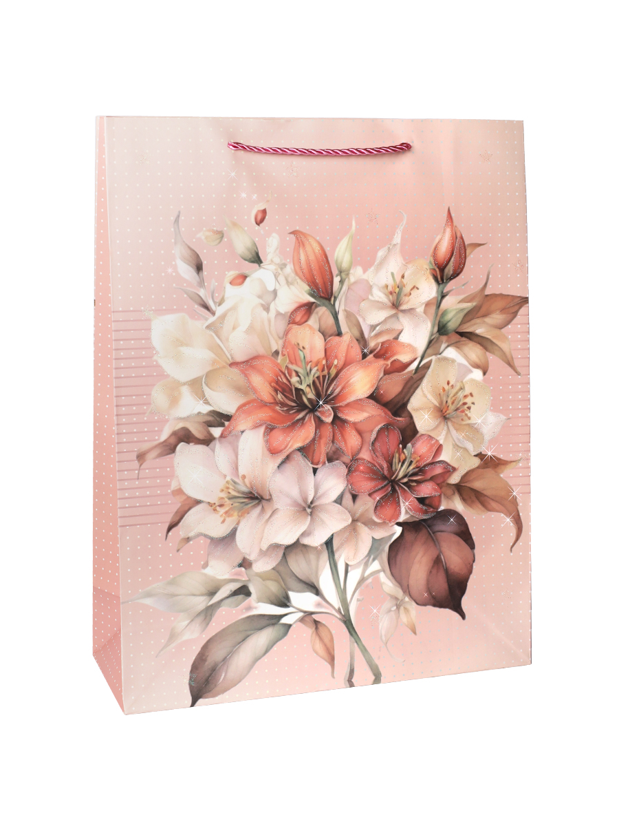 Пакет подарочный 31x40x12 Цветы / 24089L /уп 12/360/