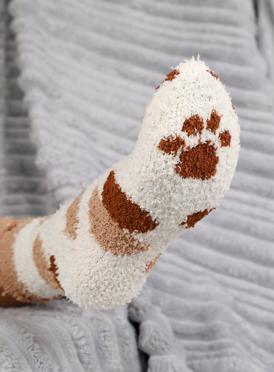 Носки женские флисовые р. 35-40 Лапки новогодний № 2 / MNZ-19/2 /721638