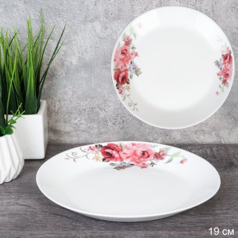 Набор тарелок 6 штук 190 мм / LYGP75 (2024) /уп 12/ Евро Розовая композиция