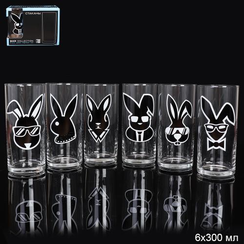 Стакан 300 мл 6 штук Заяц-Брутал / 148-Д-Заяц-Брутал /уп / АКЦИЯ