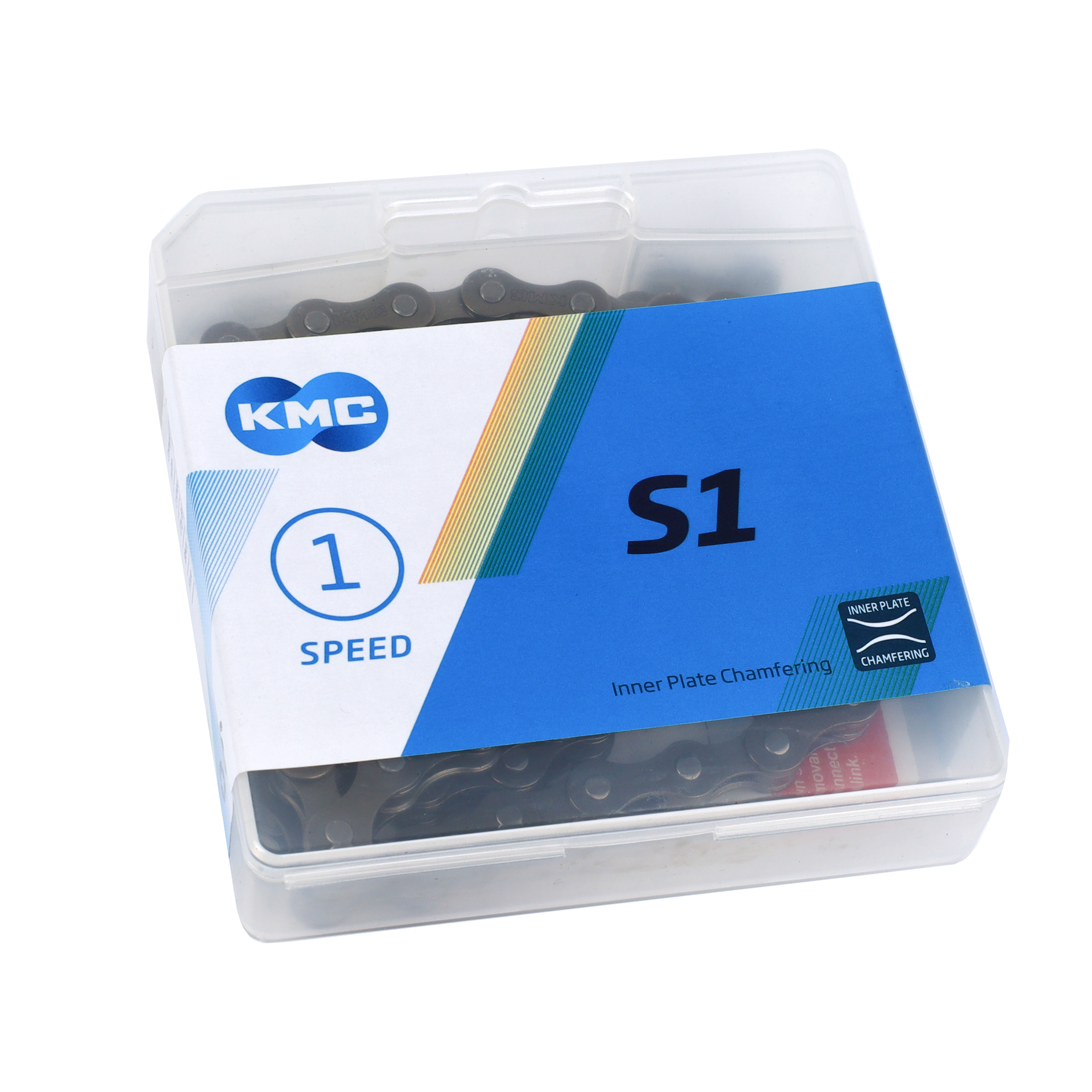 Велосипедная цепь KMC BMX.City.Track.Fix bike. S1. С замком. 1/2"х1/8"/112звеньев. 1 Speed../уп 30/