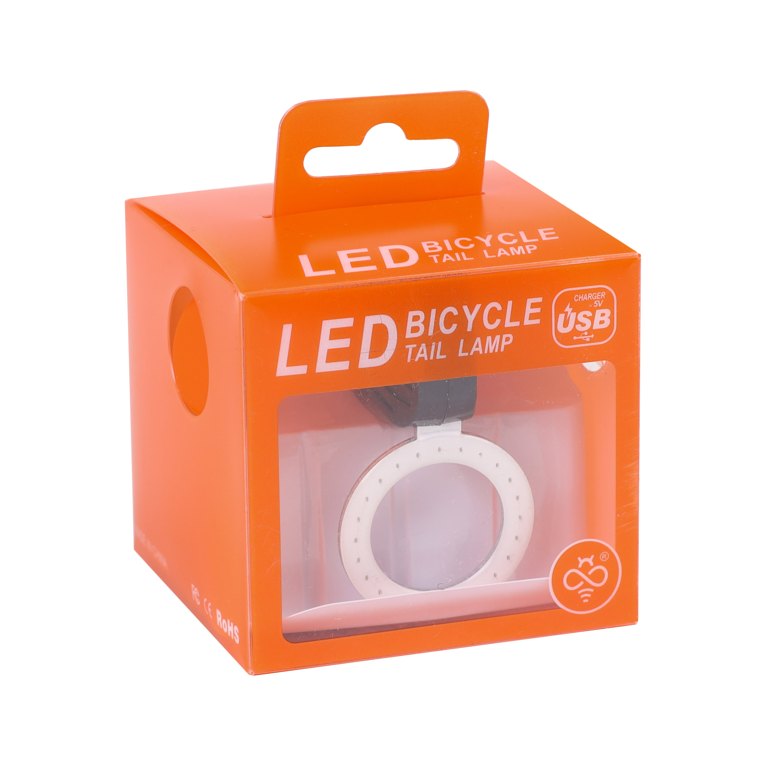 Фонарь задний COMIRON "RING" суперлегкий; свет LED; аккум 250mAh; влагозащита IP64. /уп 100/