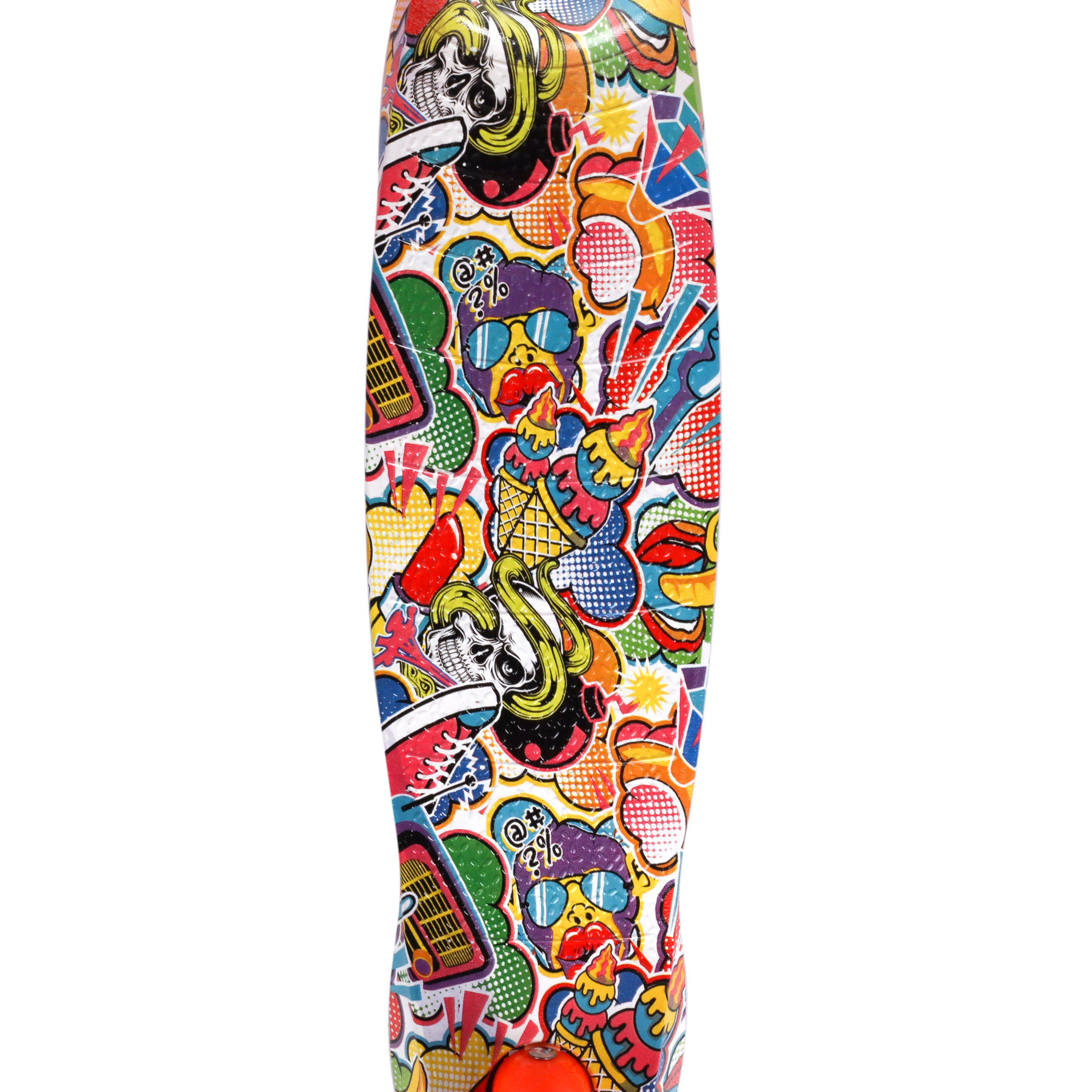 Самокат трехколесный Woohooo Shimmy Art / нагрузка до 30кг / вес 1,8кг / светящиеся PU колёса / Принт "Поп Арт" / уп 10 ЦВК