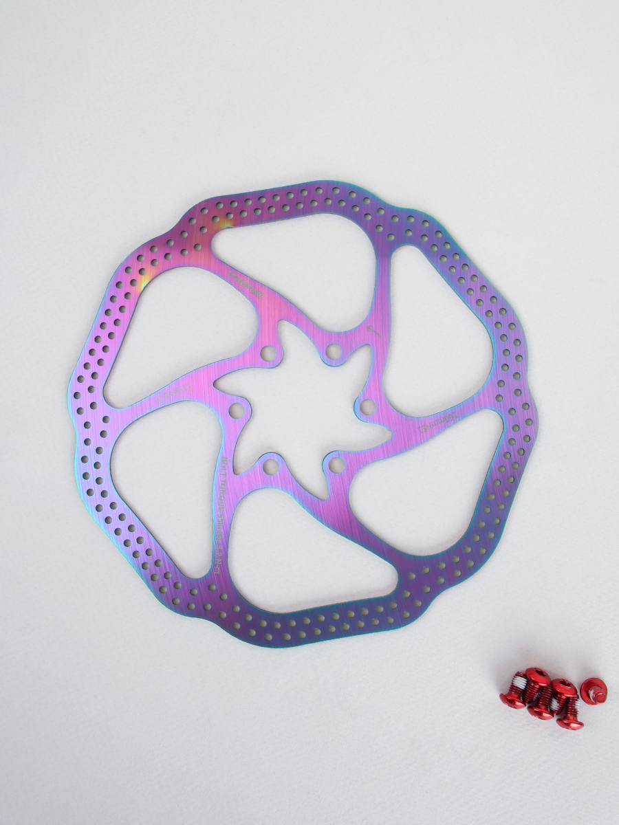 Ротор  дискового тормоза TOOPRE HS1-160color, диаметр диска 160мм, 44мм. Толщина 1.8мм. 6 отверстий. Вес 102гр. Цветной