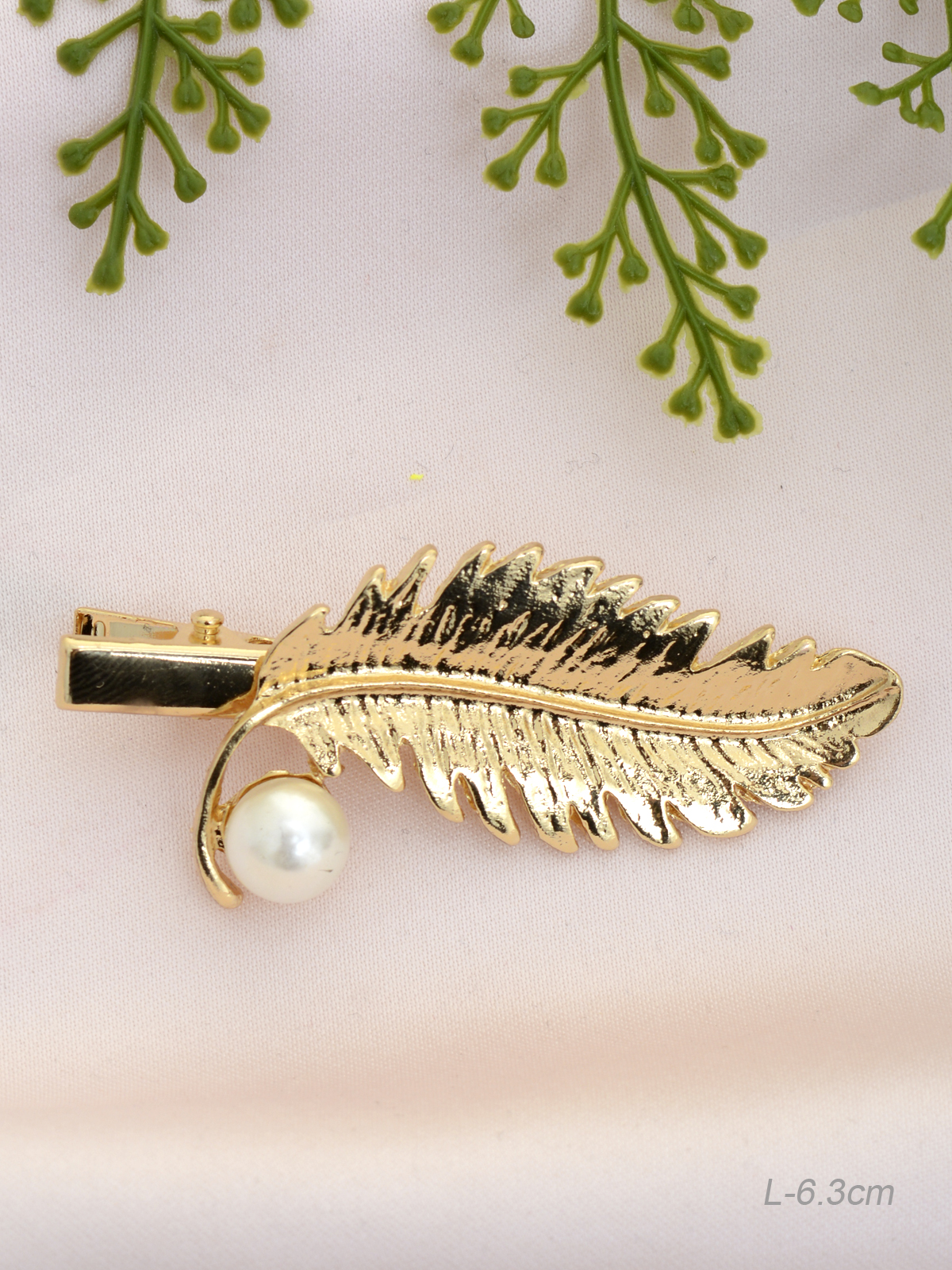 Заколка-зажим для волос 6,3 см / GTJ-5 /уп 12/микс/жемчуг