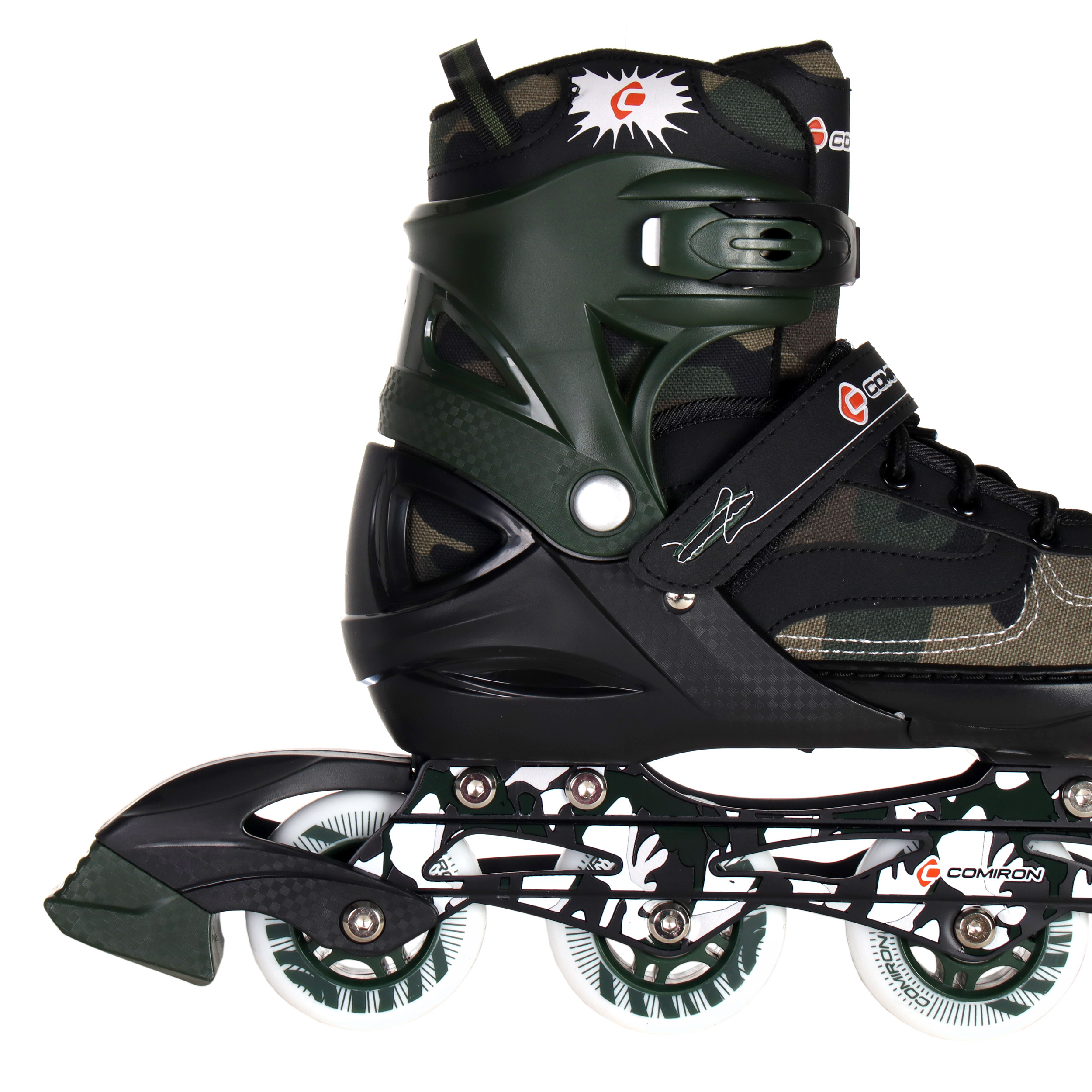 Роликовые коньки раздвижные COMIRON / L / PU колеса /уп 6/ (39-42) хакки