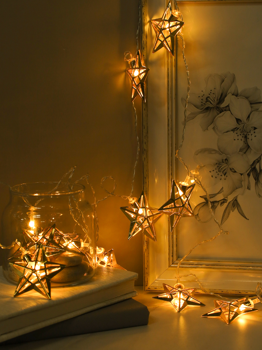 Гирлянда светодиодная 2 м 10 LED Звезда / GN10 /уп 100/