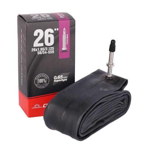 Камера велосипедная спортивная CHAOYANG SUPER LITE 26X1.95/2.125 FV48MM 0.65MM 142g /уп50/