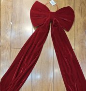 Новогоднее украшение Бант 30х80 см красный бархат / WZ149260410-51 /уп 240/