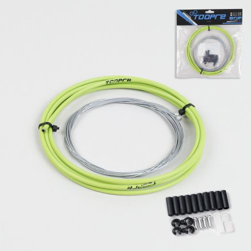 Комплект оплетки и тросов велосипеда на переключение. 1 Оплетка/2 троса/наконечники/зажимы. TOOPRE SCS-001. желтый /уп 100/