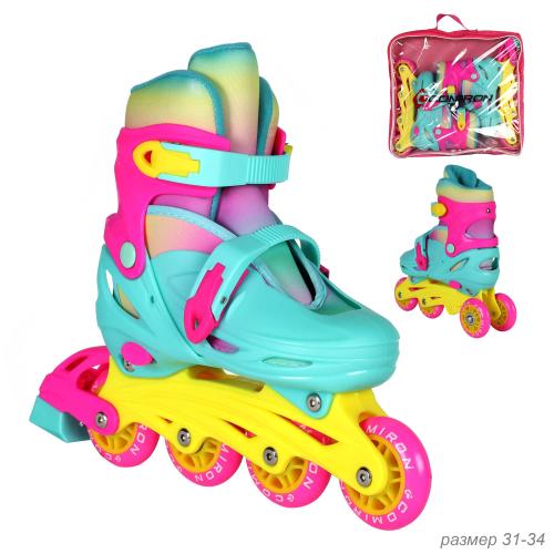 Роликовые коньки COMIRON / S /уп 6/ (31-34) цветные